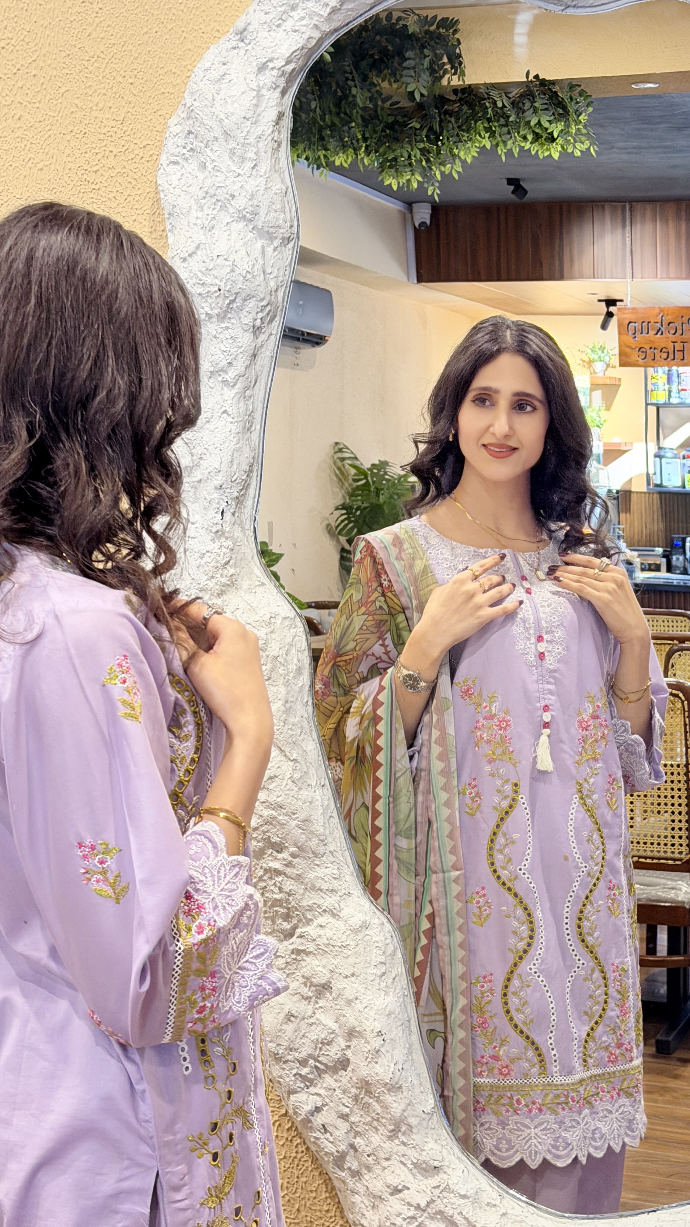 Lilac Embroidered 3 Piece Suit