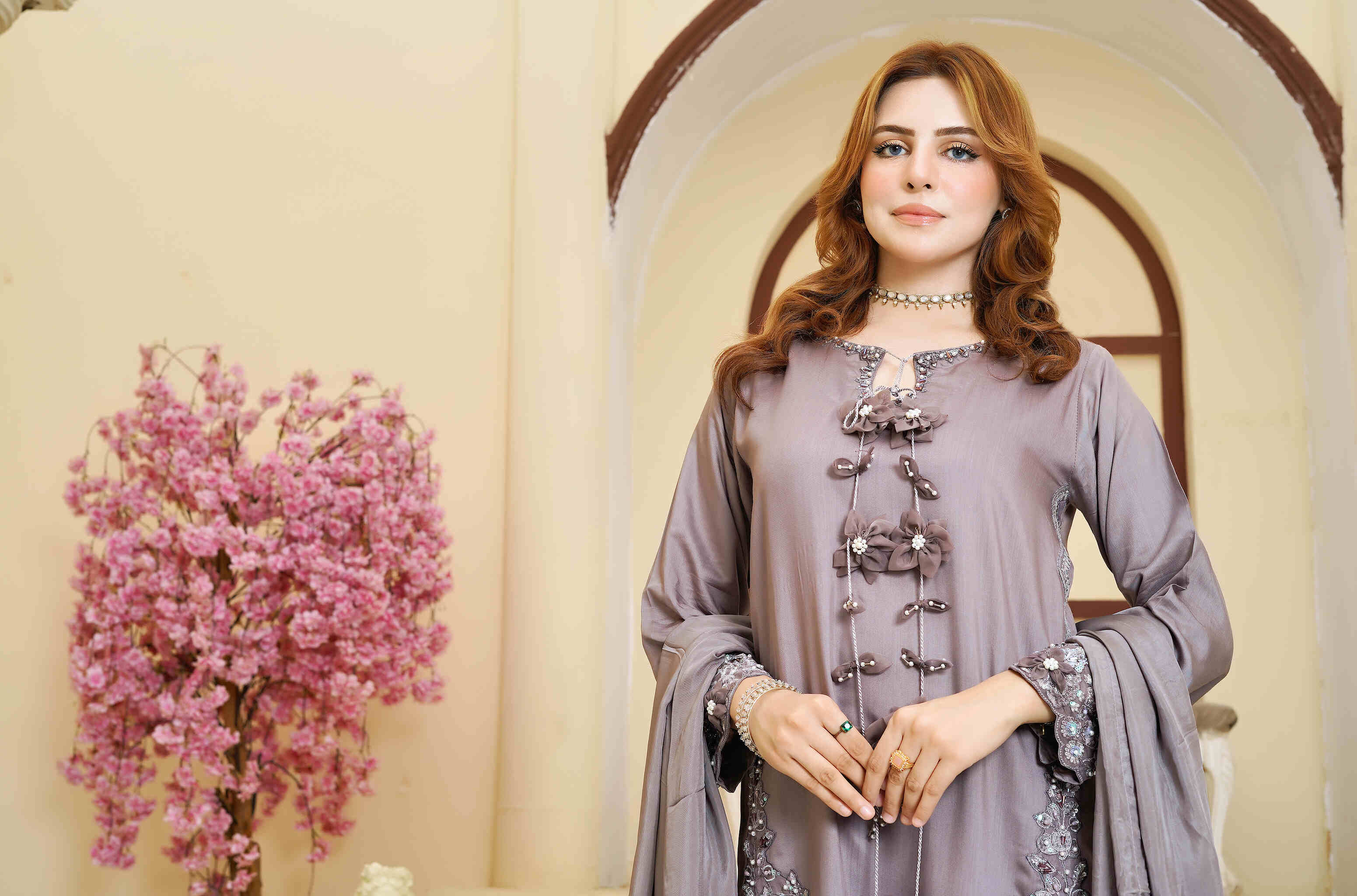 Abeera - Embroidered Viscose 3pc Suit
