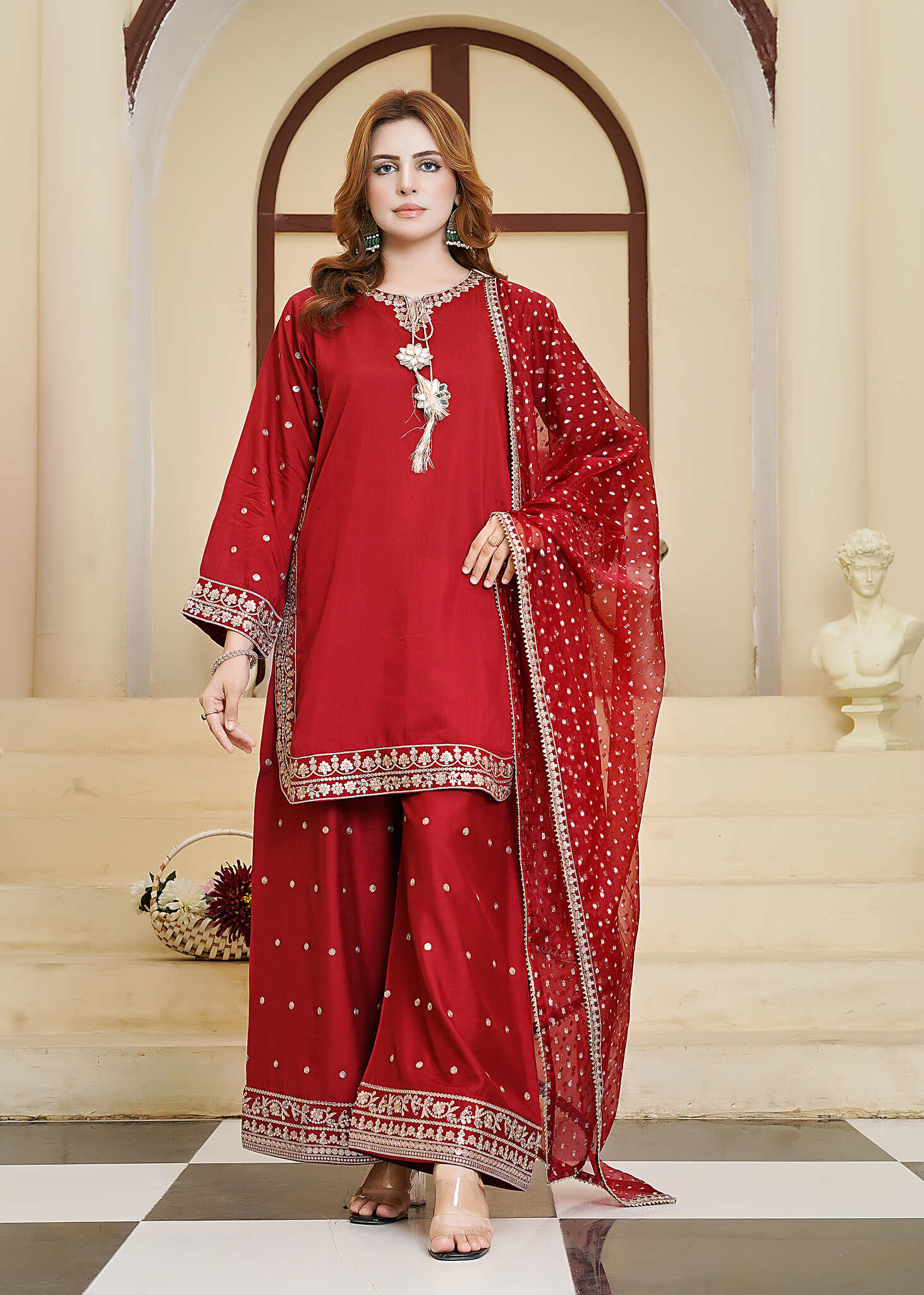 Rimal - Embroidered Viscose 3pc Suit