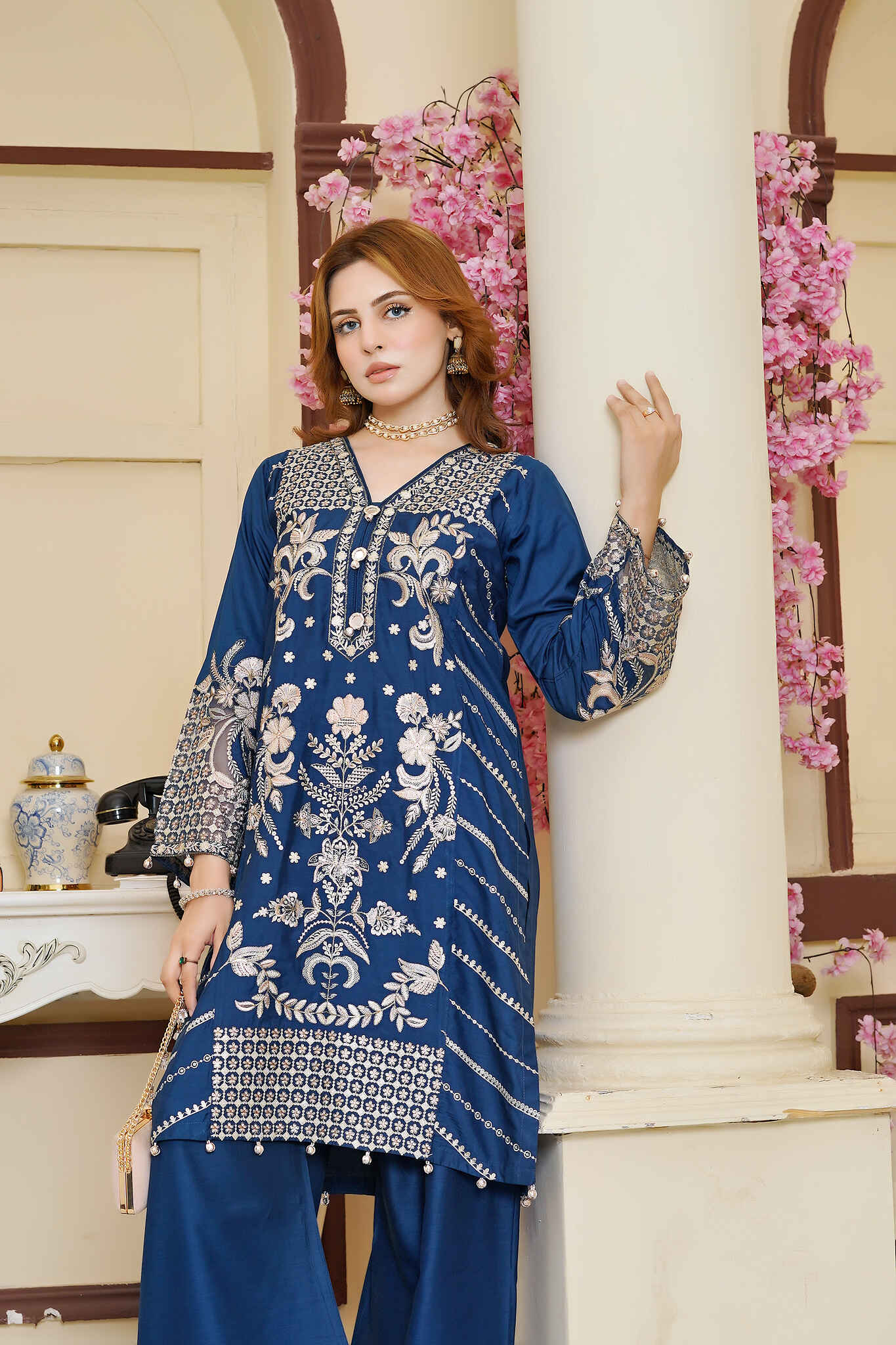 Alina - Embroidered Viscose 3pc Suit