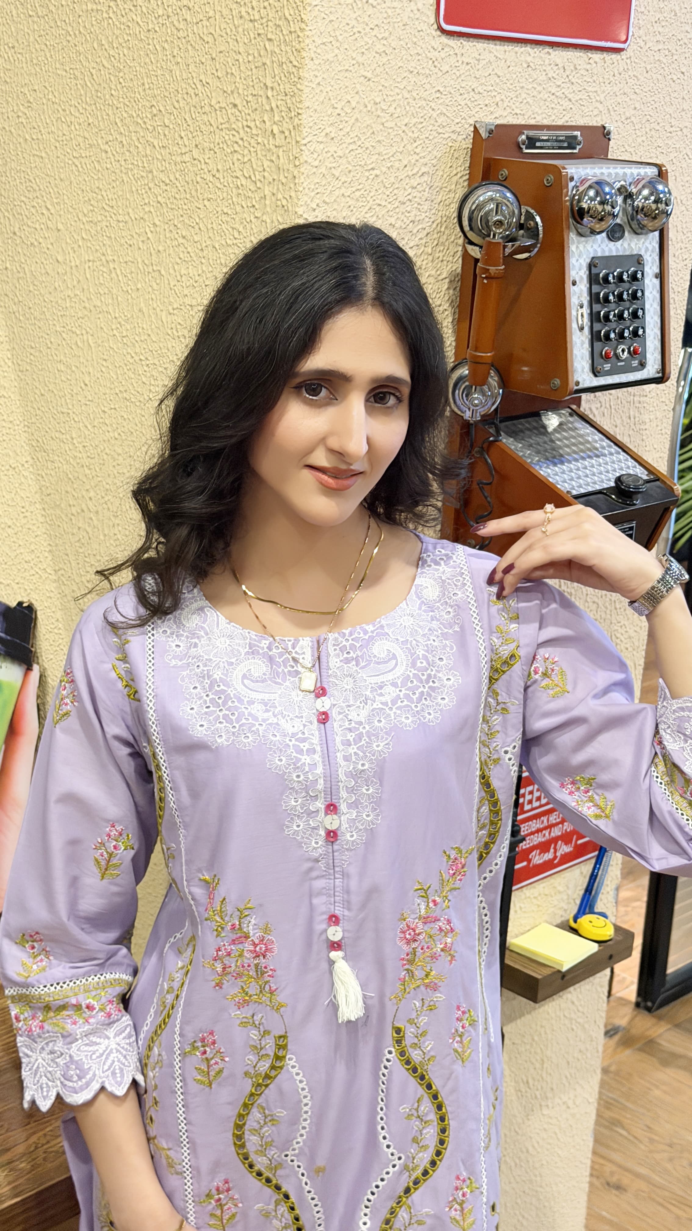 Lilac Embroidered 3 Piece Suit