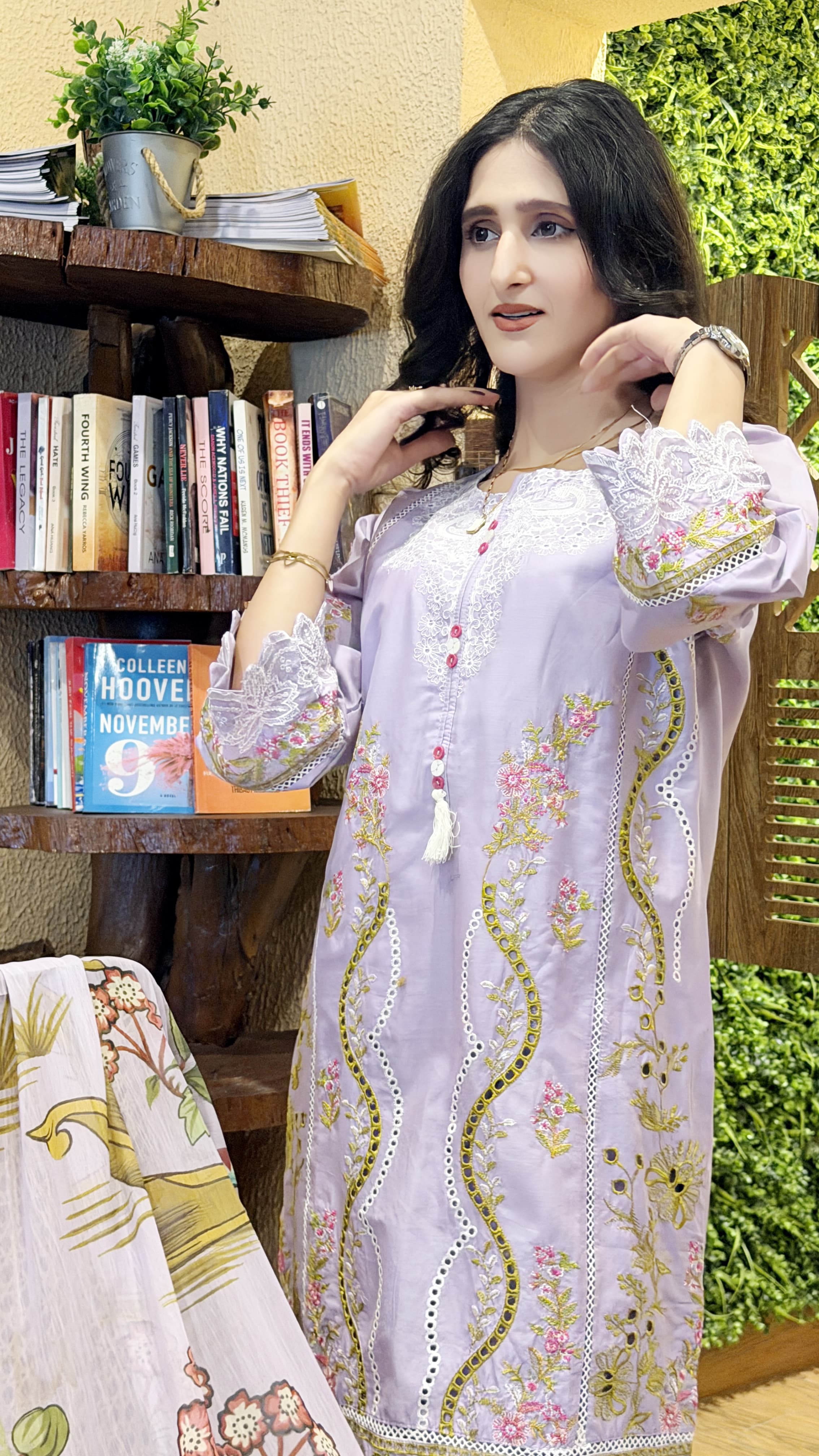 Lilac Embroidered 3 Piece Suit