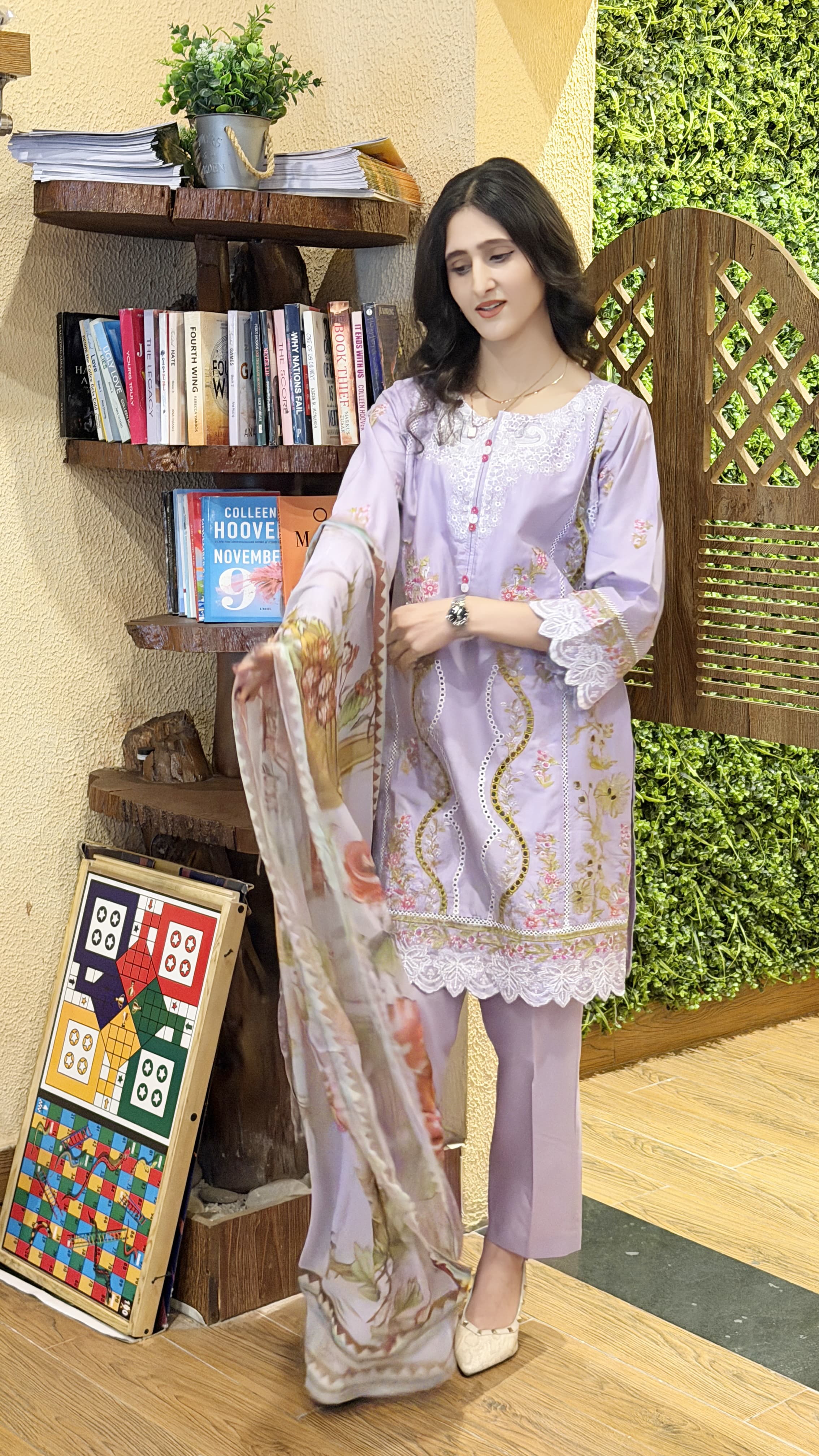 Lilac Embroidered 3 Piece Suit